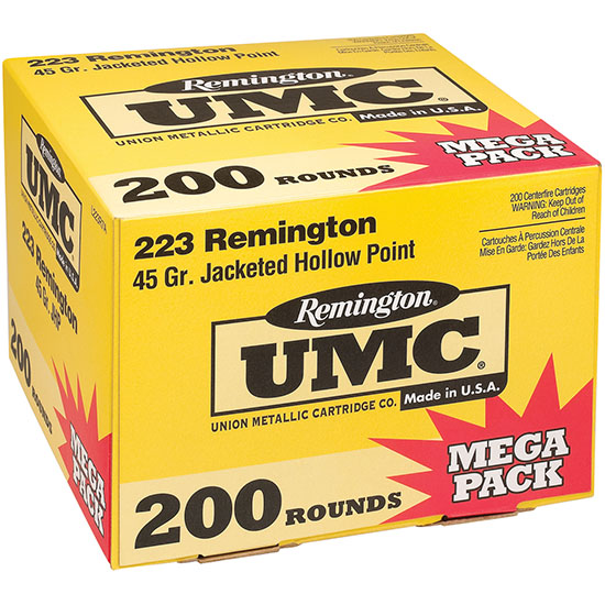 REM UMC 223REM 55GR FMJ MEGA PACK 200/4 - Ammunition